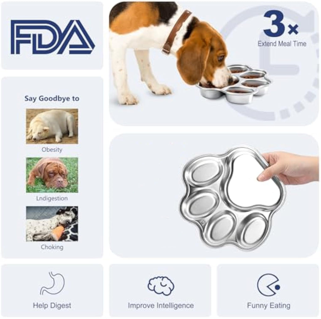 Dog Bowls Slow Feeder Stainless Steel Small Medium Breed Slow Feeding Dog Bowl For Fast Eater Dog Dishes To Slow Down Eating Non Slip Dog Food Bowl